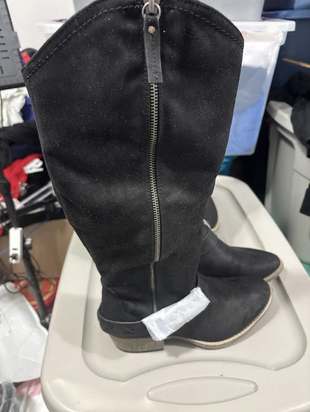 Very G Merlot Knee High Rising Books Black New Sz 7.5